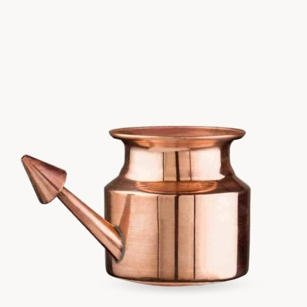 Art of Vedas Pure Copper Neti Pot - Ayurvedic Nasal Cleansing Vessel for Sinus Health and Jala Neti Practice