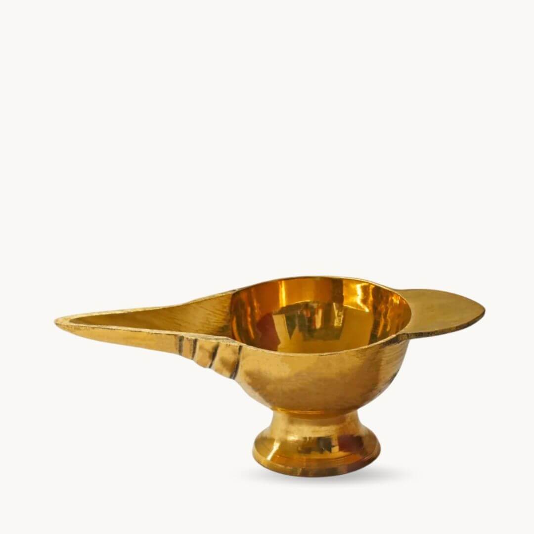 Nasya Karma brass bowl for Ayurvedic nasal therapy preparation - Art of Vedas