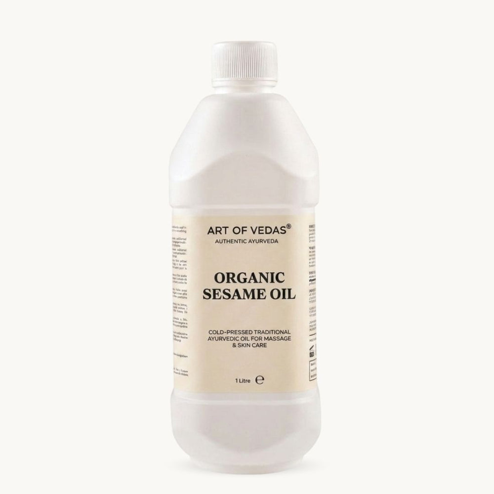 Art of Vedas, Ekologisk sesamolja, 1 Liter, klassisk ayurvedisk beredning